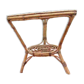 Table d’appoint en rotin et verre