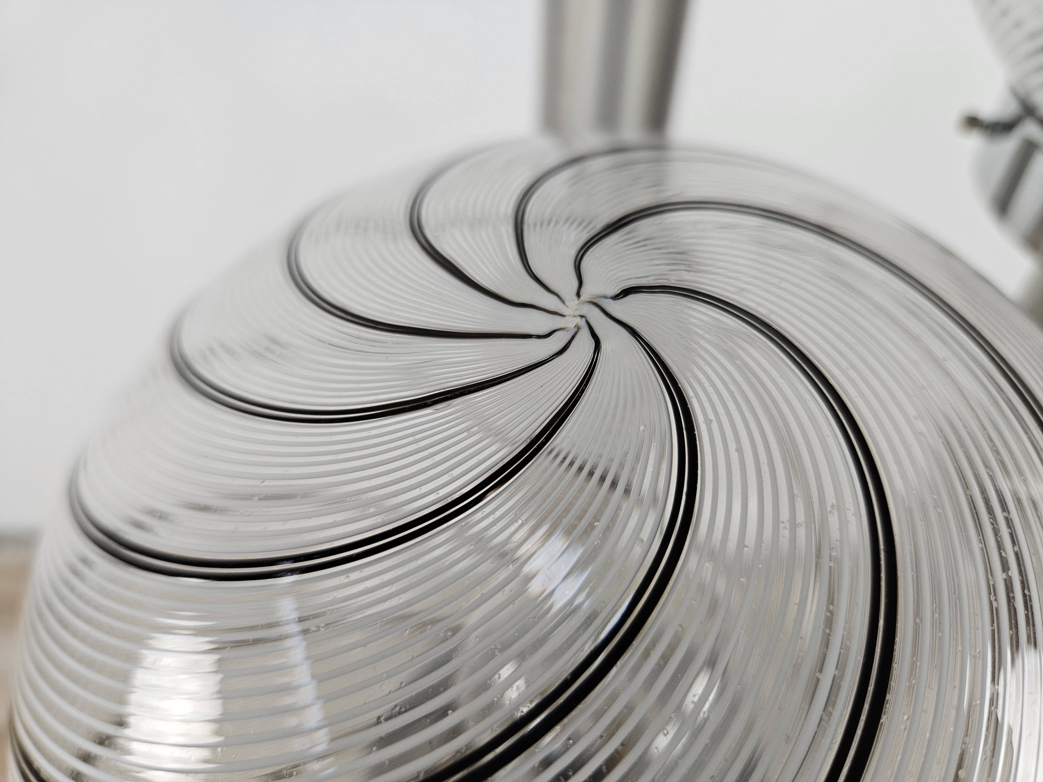 Lampadaire tourbillon en verre de Murano avec trois points lumineux milieu du siècle années 70