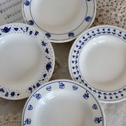 4 mismatched blue and white earthenware soup plates - Lot Margot