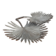 Corbeille à Fruits Feuilles de Palmier en Métal Argenté à Deux Niveaux, Vintage