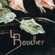 Painting on velvet "La rose" signed L. Boucher