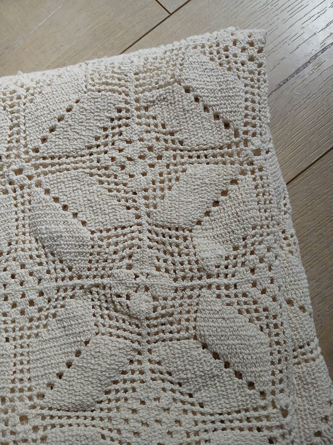 Plaid ancien en crochet fait main