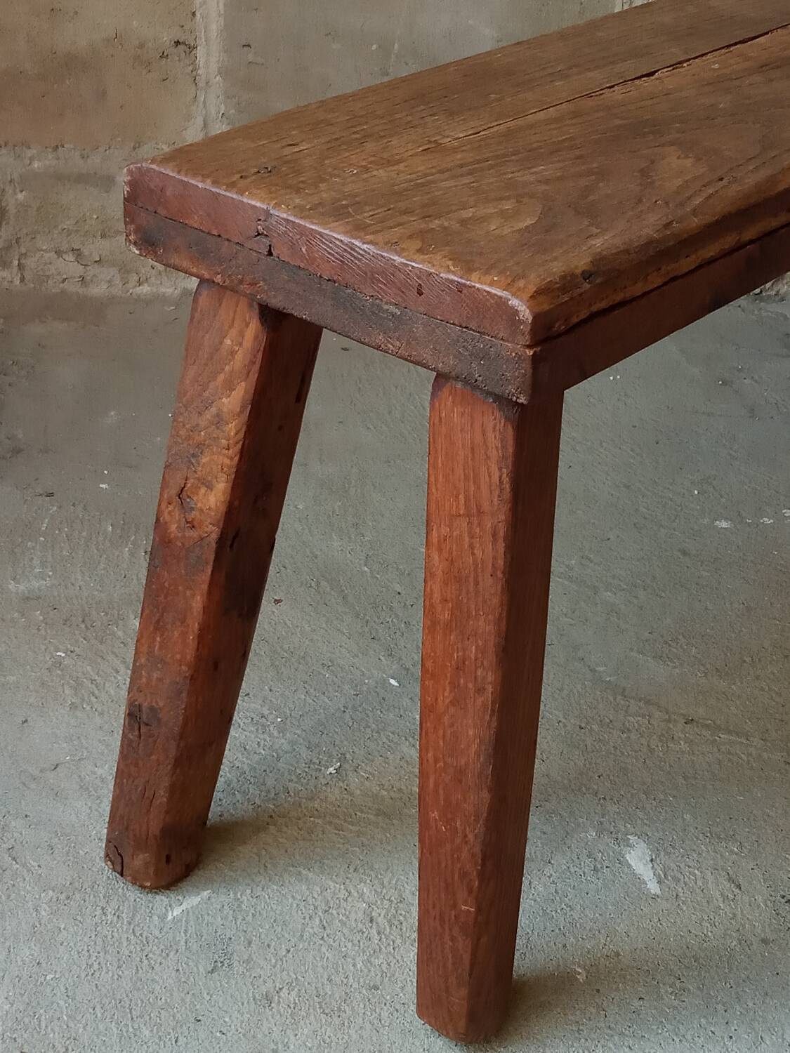 Brutalist oak bench 90 cm