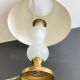 Chic lamp in opaline glass and vintage brass