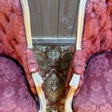 Pair of gondola armchairs in Louis XV style with highlighted wood.