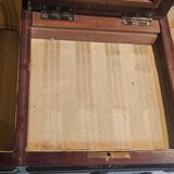 French marquetry dressing table, circa 1900, with adjustable mirror and storage.