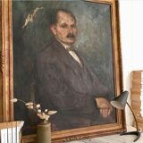 Old oil portrait early 20th century