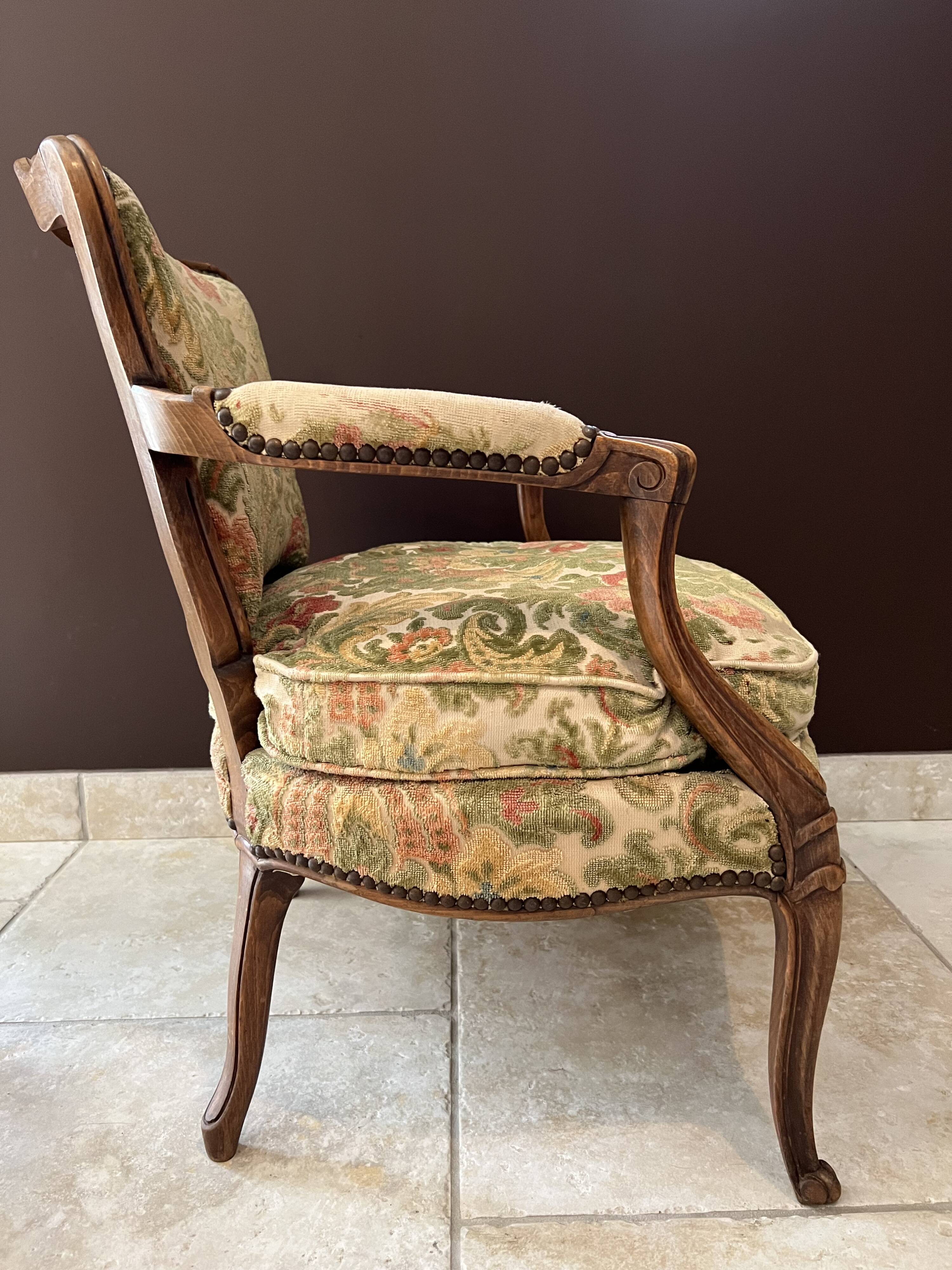 Pair of convertible armchairs, Lous XV style bergères