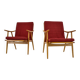 1960s pair of Ton/Thonet beech armchairs, Czechoslovakia