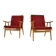 1960s pair of Ton/Thonet beech armchairs, Czechoslovakia