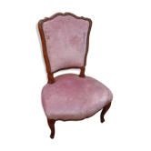 Chaise basse en velours rose