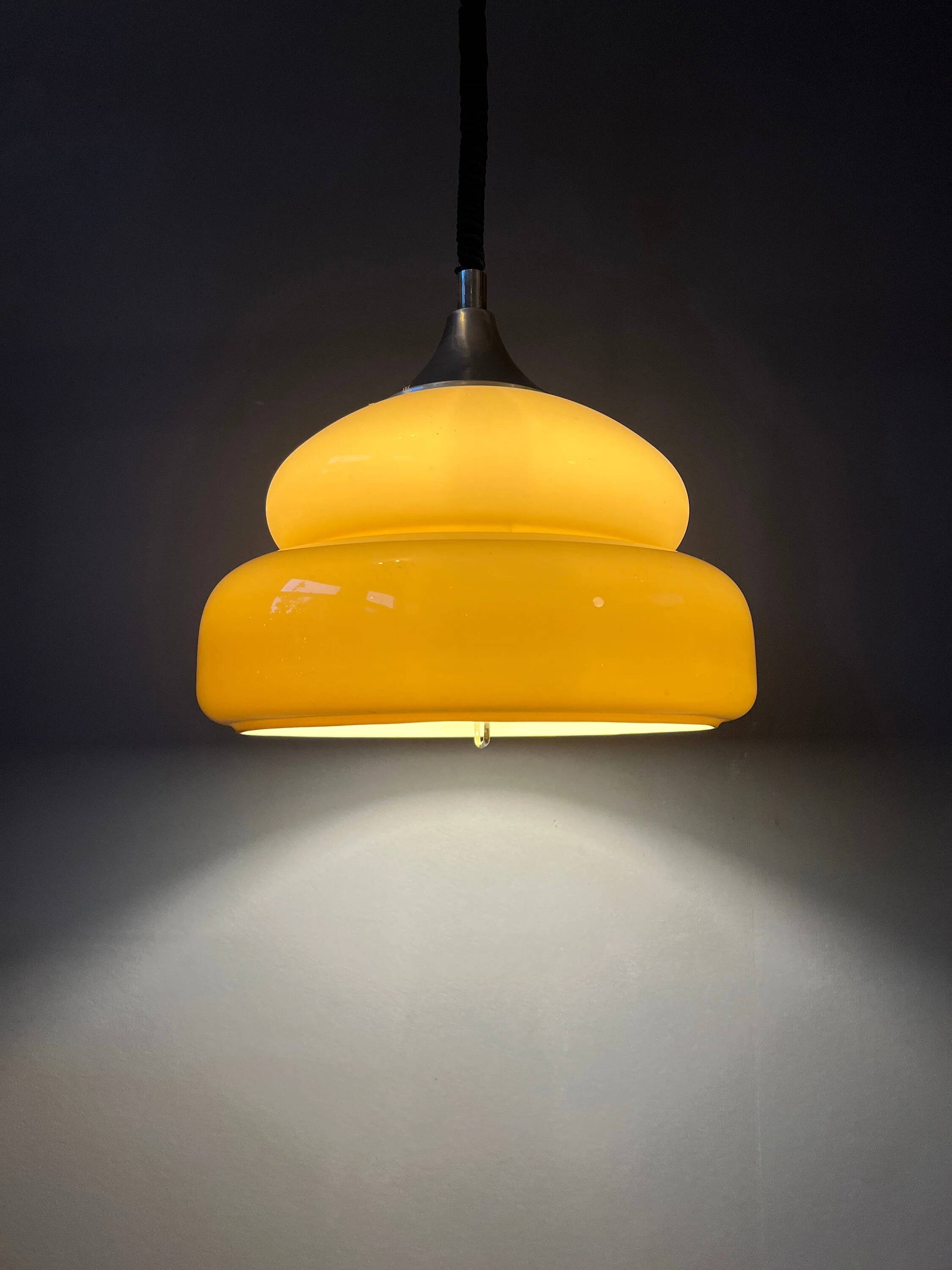 Suspension Mid-Century Space Age - vintage beige luminaire