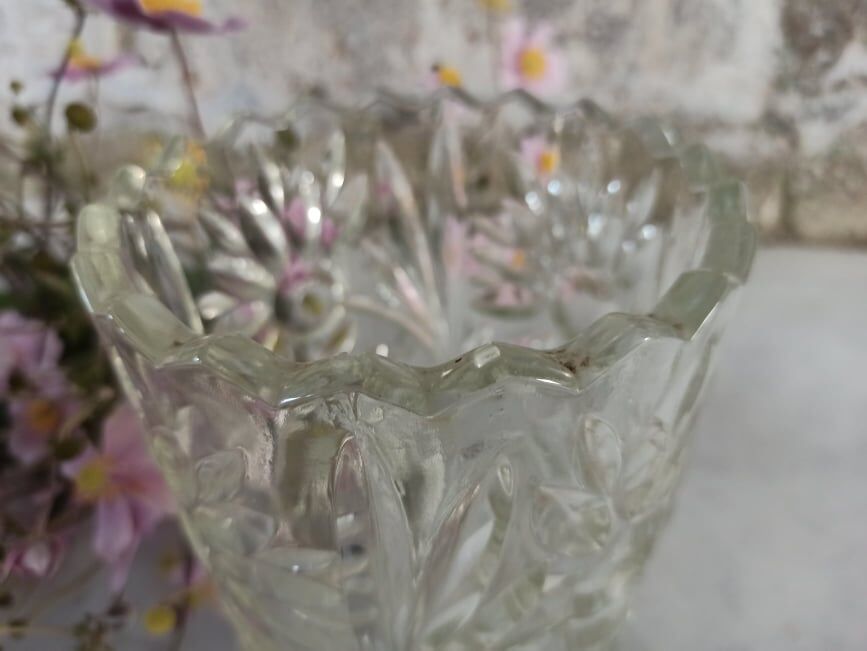 Four bohemian crystal vases