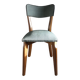 1950s bistro chair, in wood and green skai