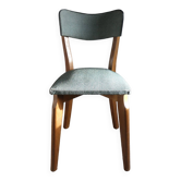 1950s bistro chair, in wood and green skai