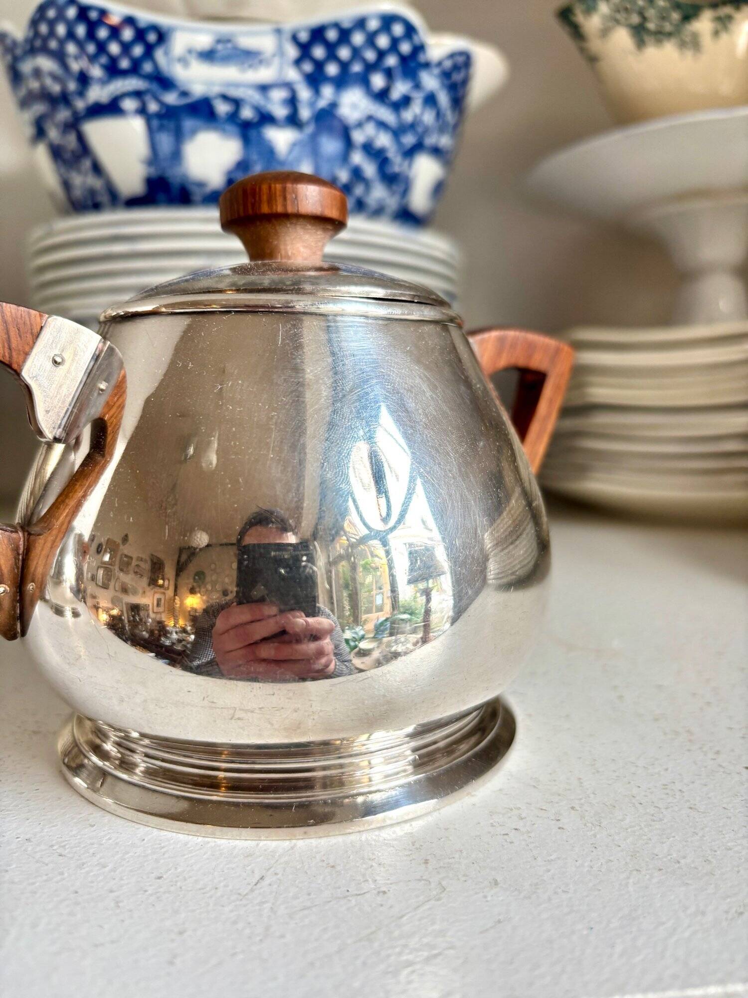 Service à café et thé 4 pièces ercuis en métal argenté, vers 1930