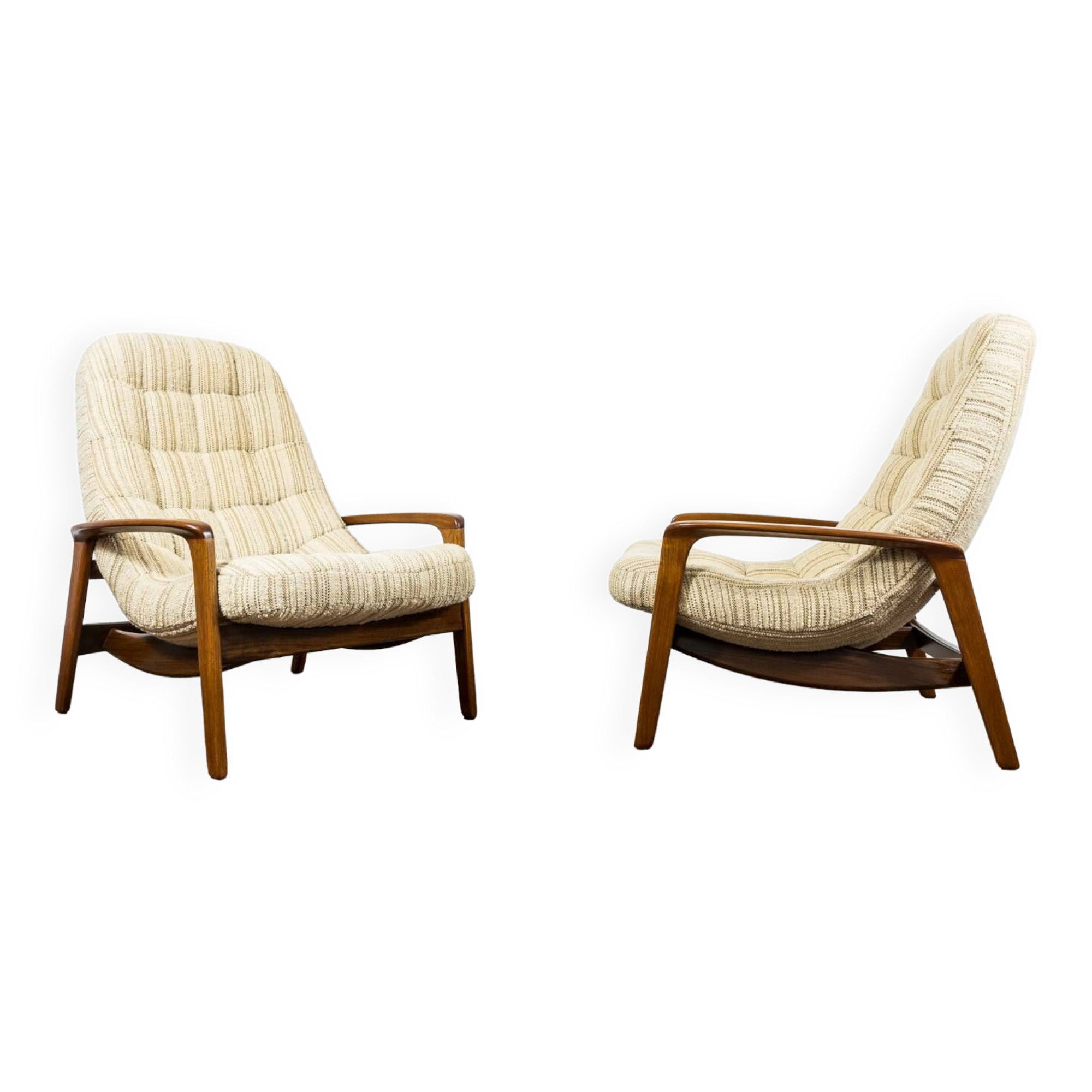 Pair of "Scoope" Lounge Chairs by R. Huber 1960's