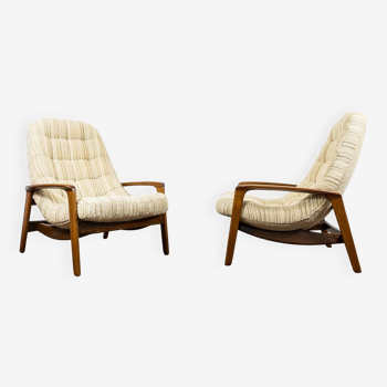 Pair of "Scoope" Lounge Chairs by R. Huber 1960's