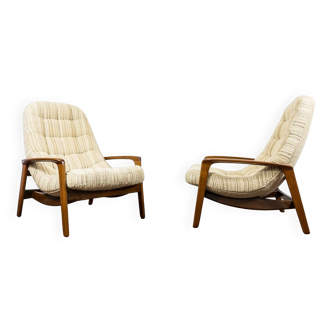 Pair of "Scoope" Lounge Chairs by R. Huber 1960's