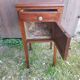 Old bedside table wooden nightstand drawer + case vintage