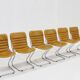 Set of 6 vintage chrome and leather dining room chairs 1970s Italy