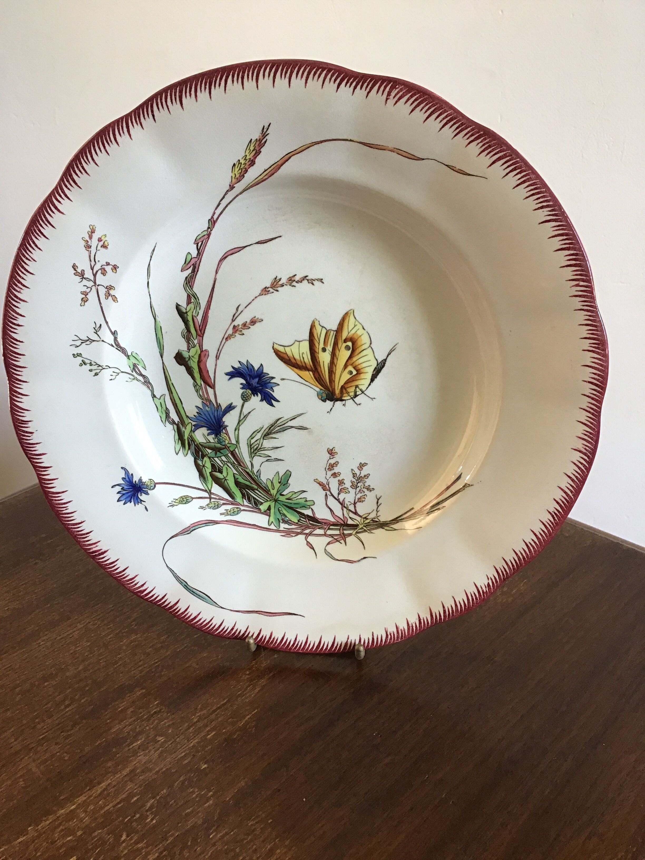 Sarreguemines plate model "papillon ''