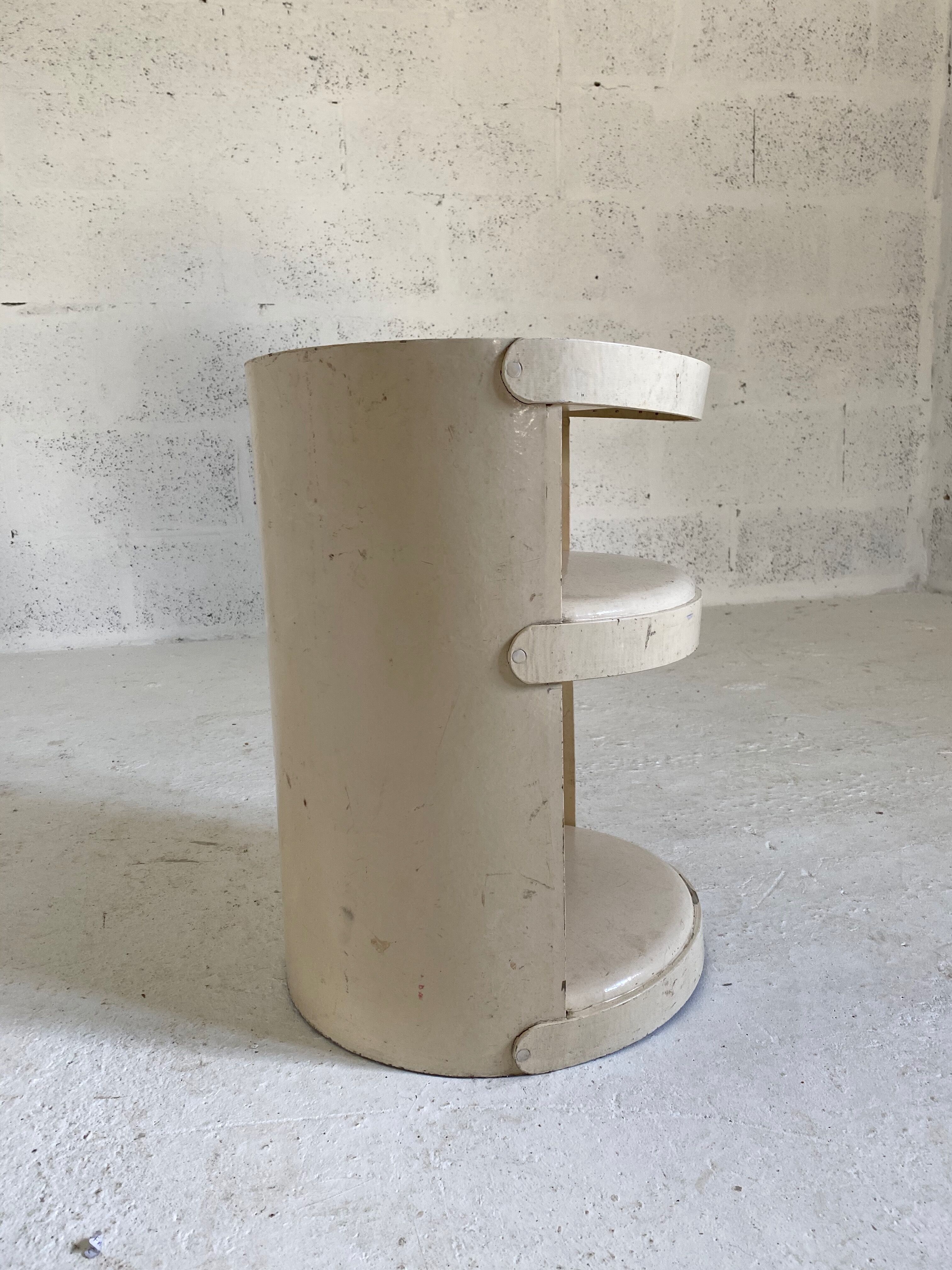 White thick lasked cardboard shelf, Jean-Louis AVRIL - 1960