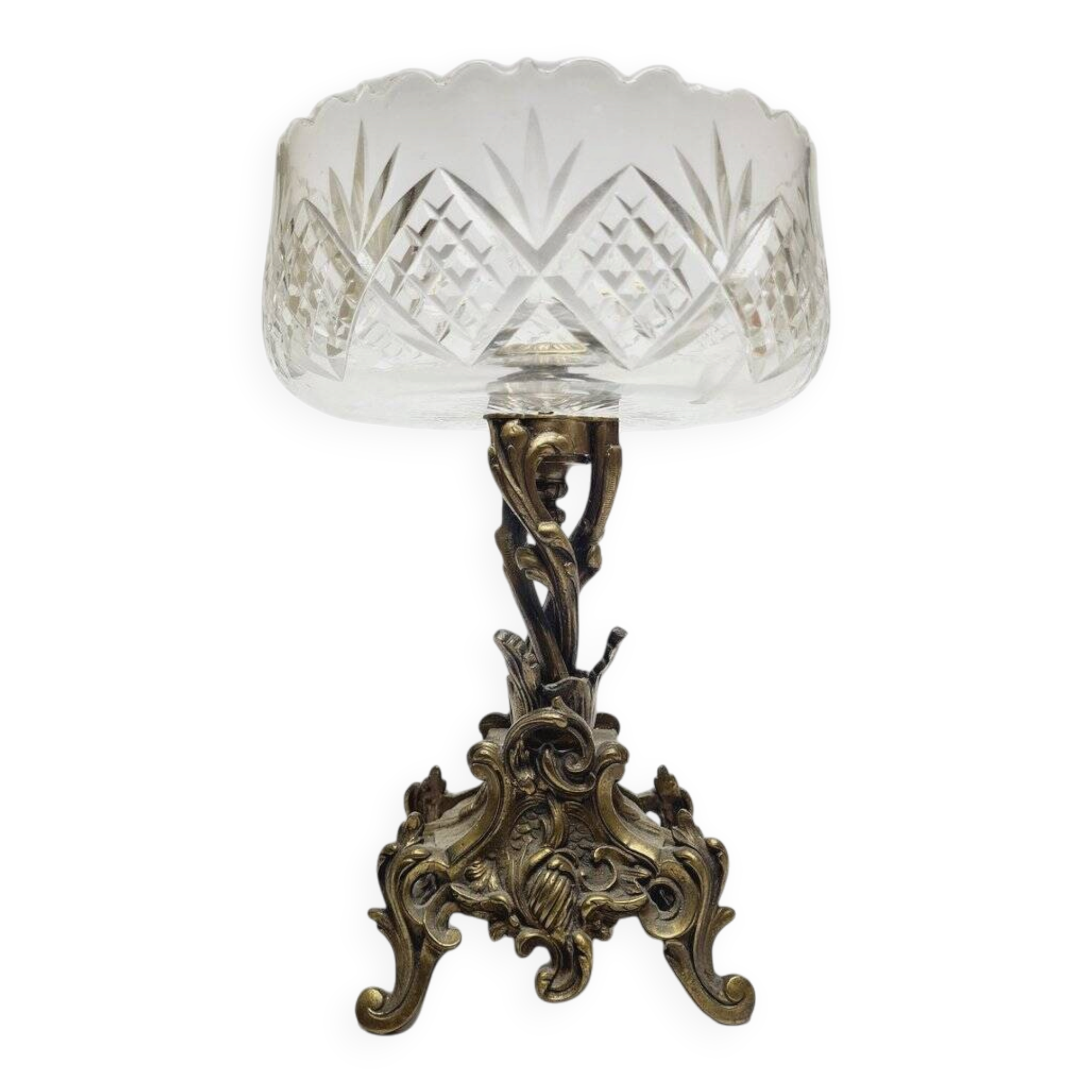 Rococo bronze bowl on stand, France, 1890s