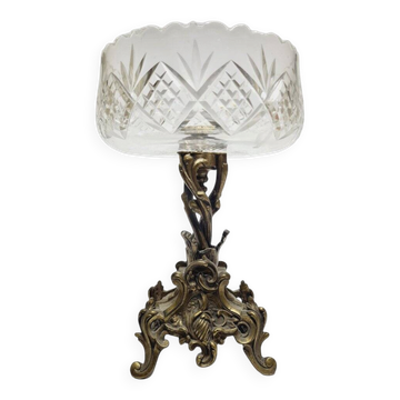 Coupe sur pied en bronze rococo , France, années 1890