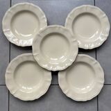 Ivory fluted deep plates Sarreguemines