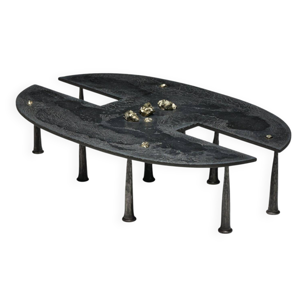 Table basse en fer brutaliste de Thomas Serruys, Belgique, 2019