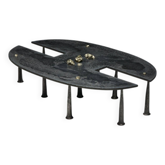 Thomas Serruys iron brutalist coffee table, Belgium, 2019