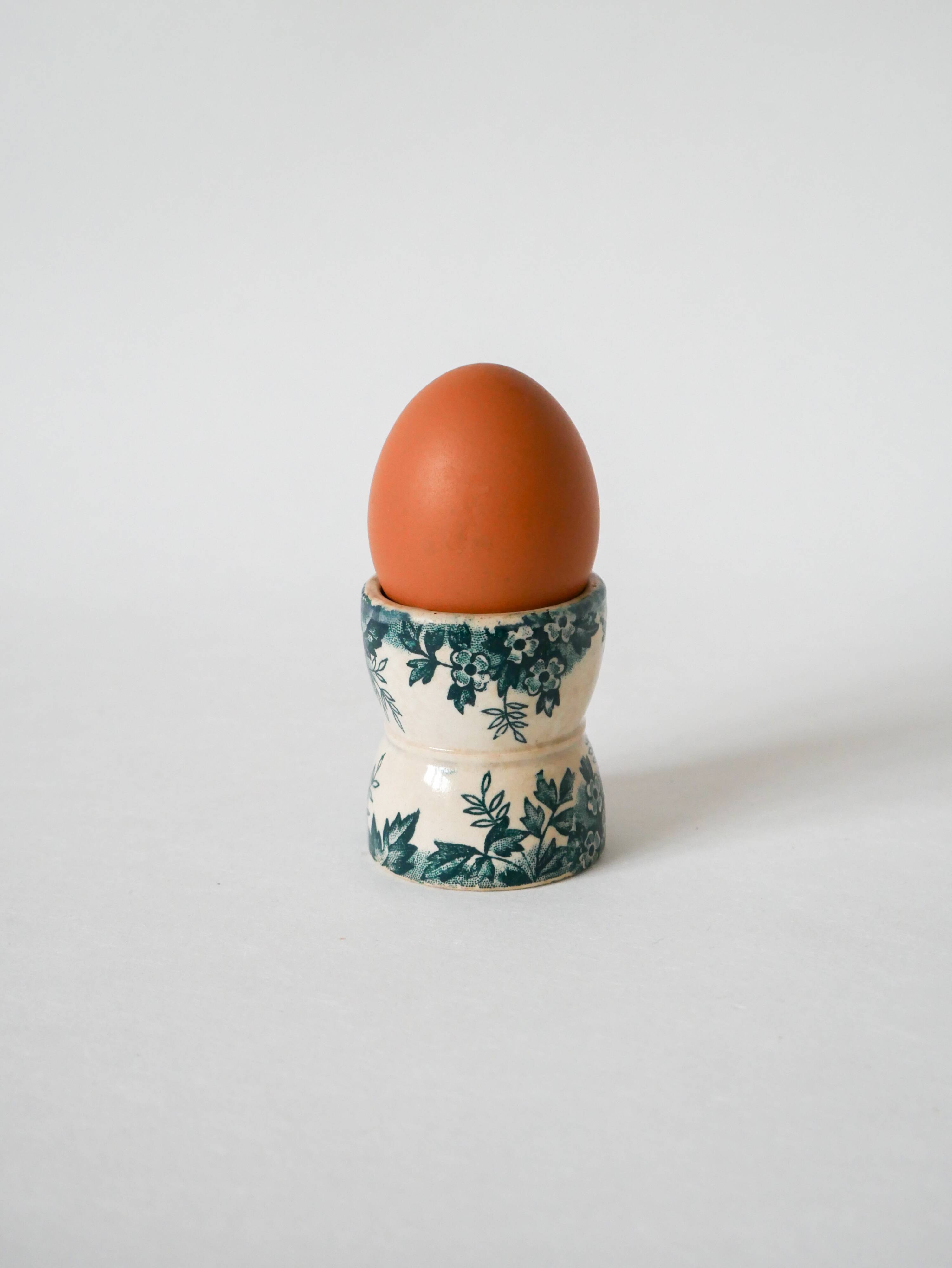 egg cup in blue Iron Earth late 19th century