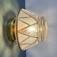 Vintage Art Deco white and gold glass globe wall/ceiling light.