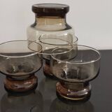 4 vintage 70s smoked glasses