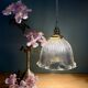 Vintage glass holophane pendant light