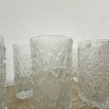 Set of 9 bark glass drink glasses by Goebel charlottenhutte, 1970s, Germany