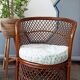 Pair of vintage bamboo rattan armchairs