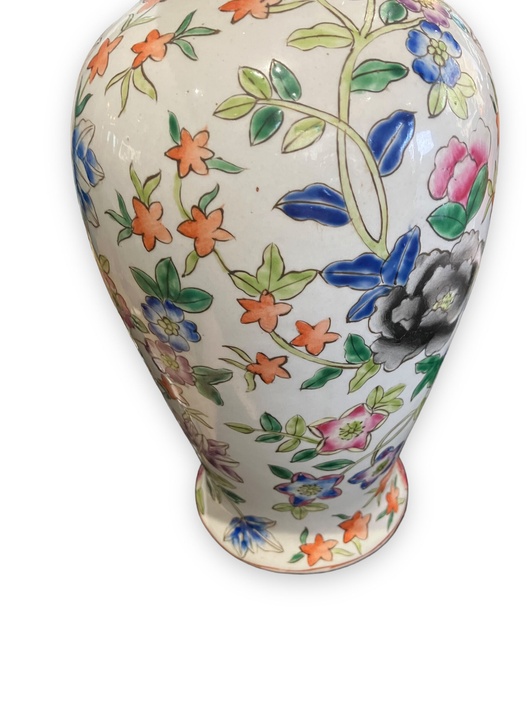 China porcelain vase painted floral decor