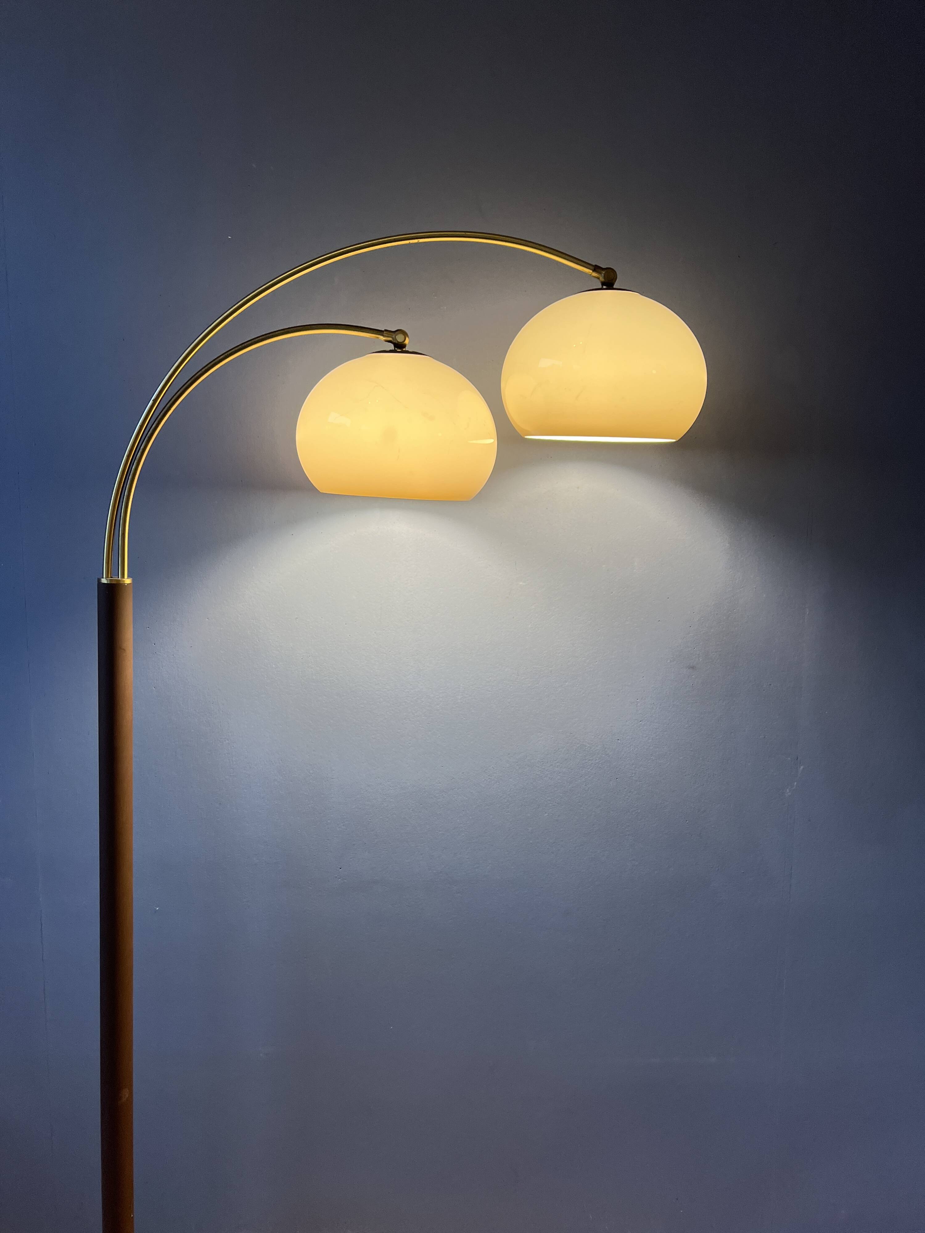 Vintage Dijkstra double arc mushroom floor lamp