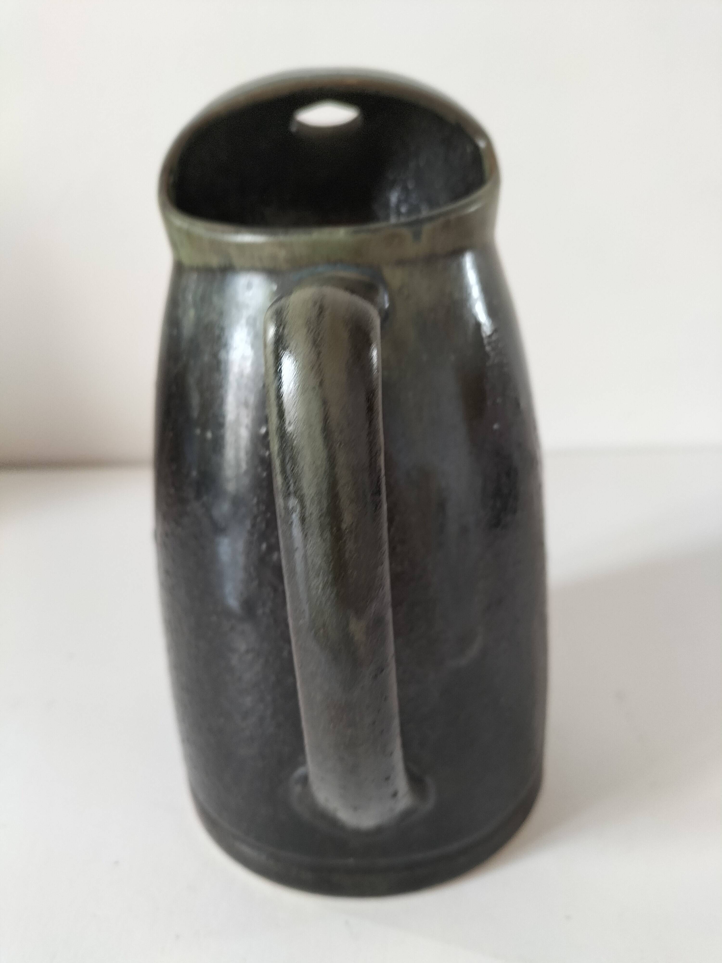 Pichet Denbac flamed stoneware signed with sculptural spout