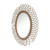 Vintage rattan mirror, 1960