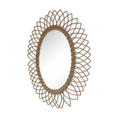 Vintage rattan mirror, 1960