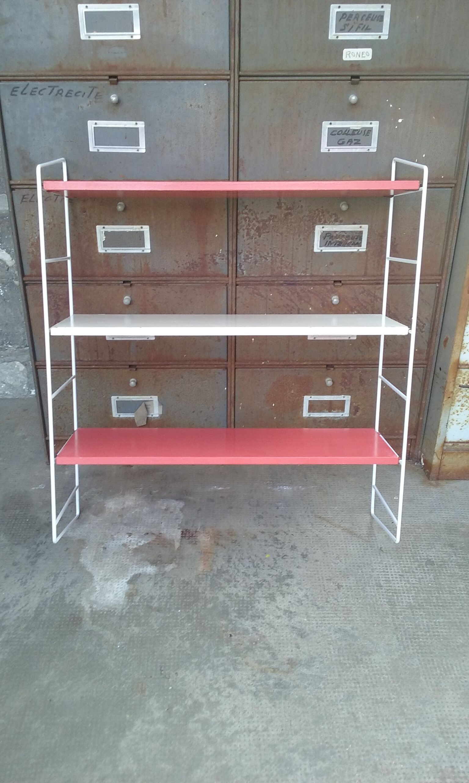 Vintage steel wire shelf