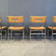 Belgian wicker and chrome dining chairs, 1970s - set of 4
