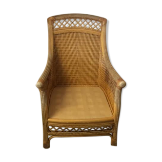 Rattan and wicker armchair