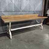 Vintage Baker's Table | Rustic Kitchen Island with Iron Base & Beech Top