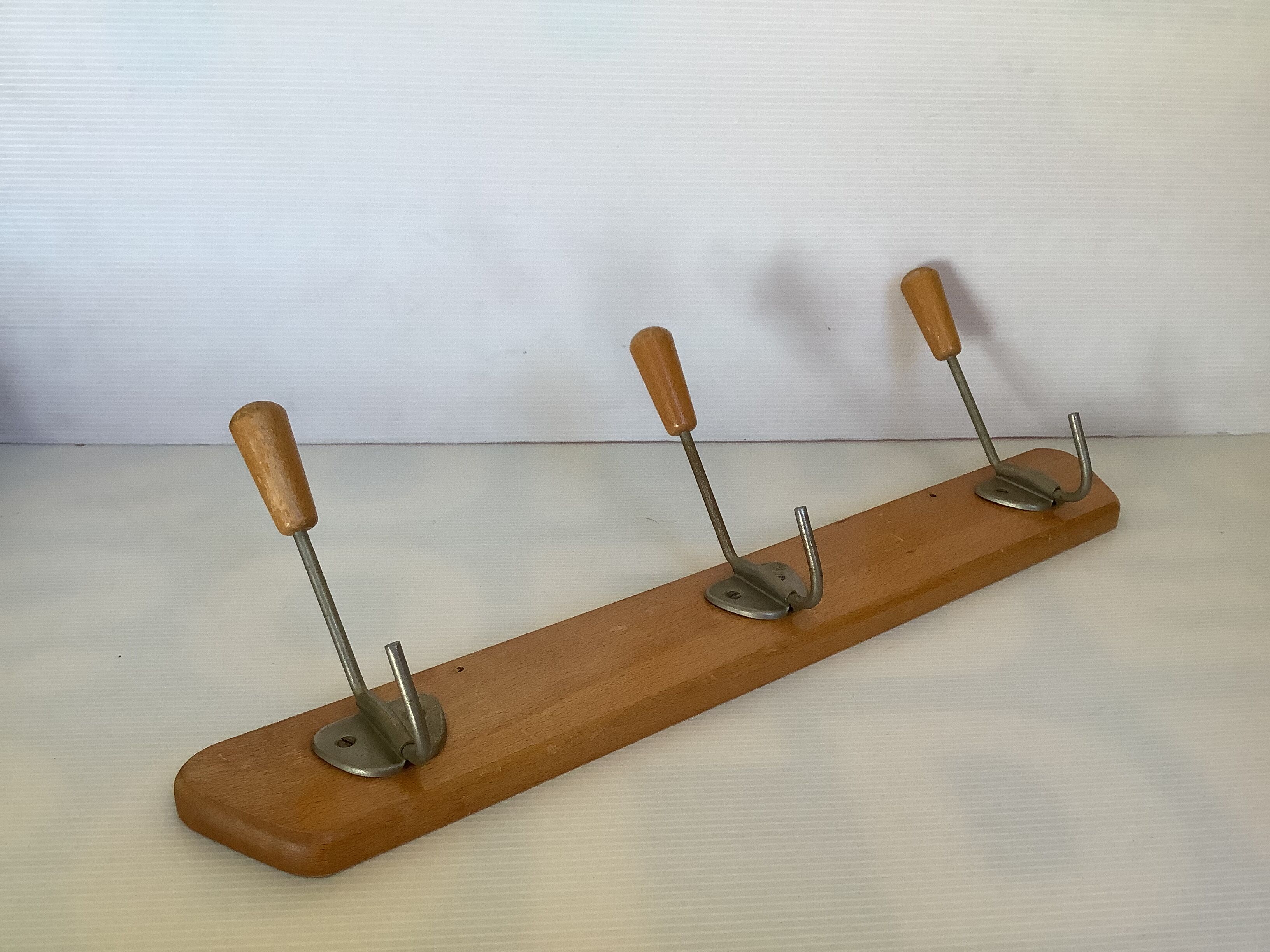 Wooden coat rack wall 3 hooks