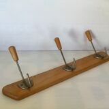 Wooden coat rack wall 3 hooks