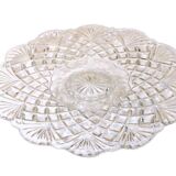 Pressed glass plate in the Pineapple style by Smith Glass, 30cm